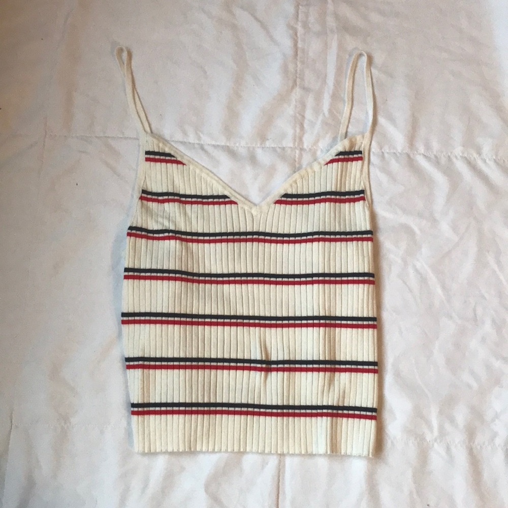 Striped cropped tank top